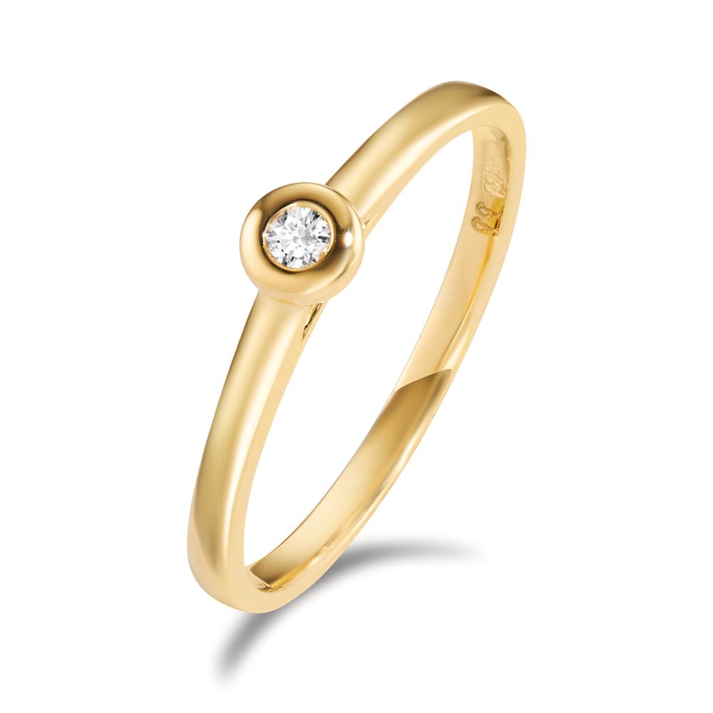 Solitär Ring sale 750/- Gelbgold mit Diamant - 7612631