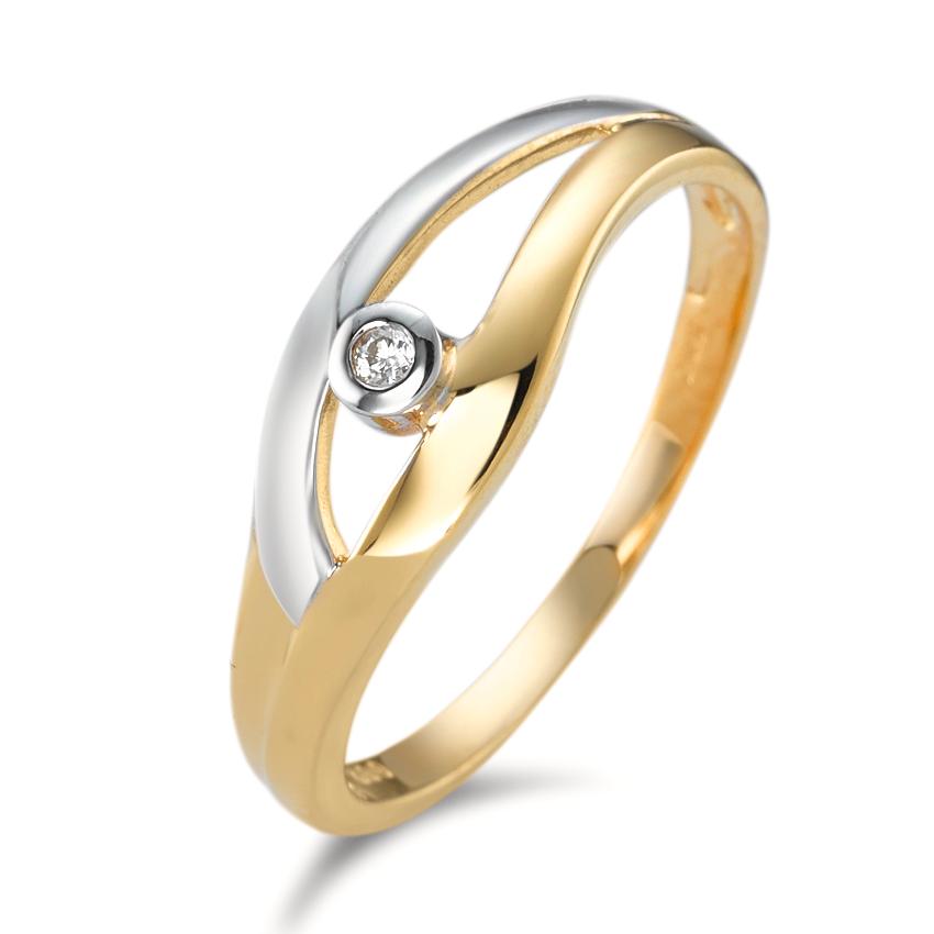 Anello Oro giallo 750/18 carati Diamante 0.02 ct, w-pi2
