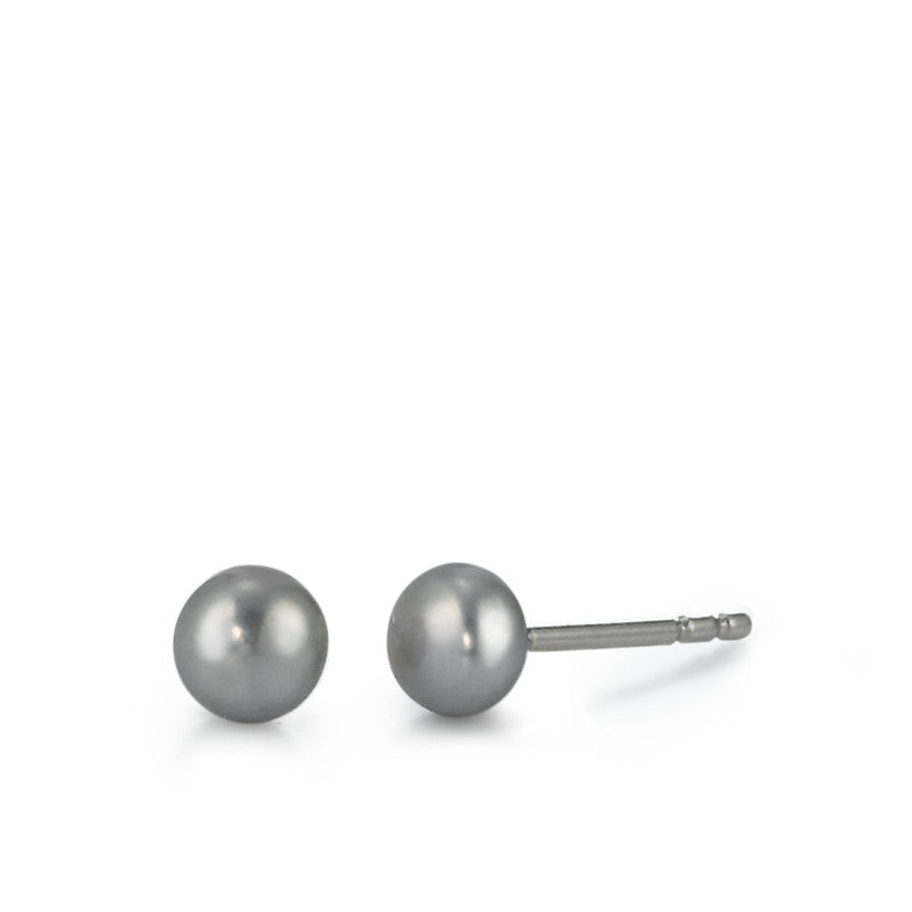 Stud earrings Silver Rhodium plated Freshwater pearl