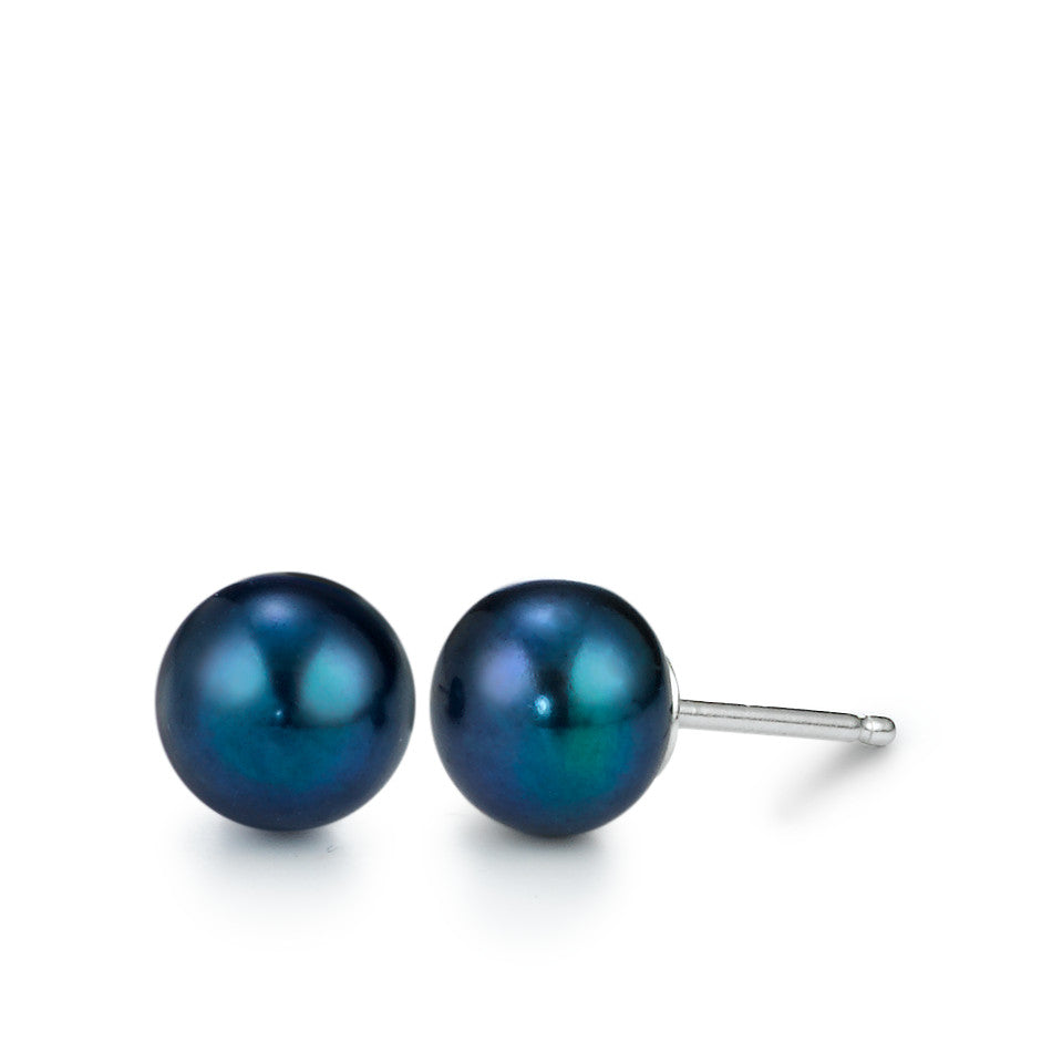 Stud earrings Silver Rhodium plated Freshwater pearl