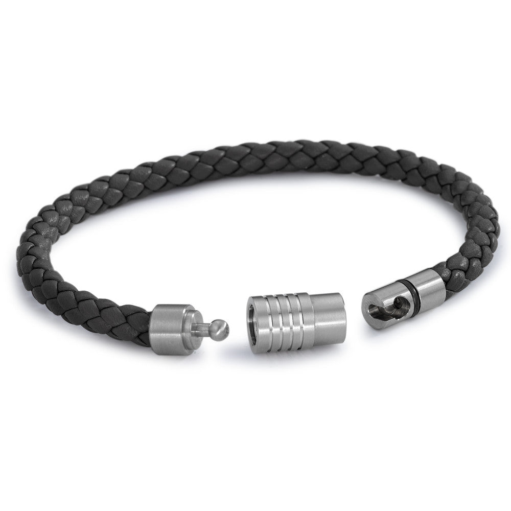 DYKON Leder Armband schwarz mit TeNo Safe Lock Verschluss