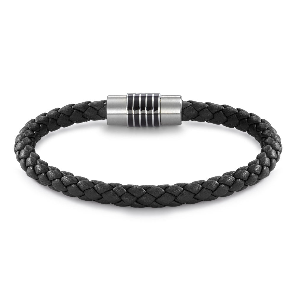 Bracelet Stainless steel, Leather, Ceramic 23 cm Ø6.5 mm