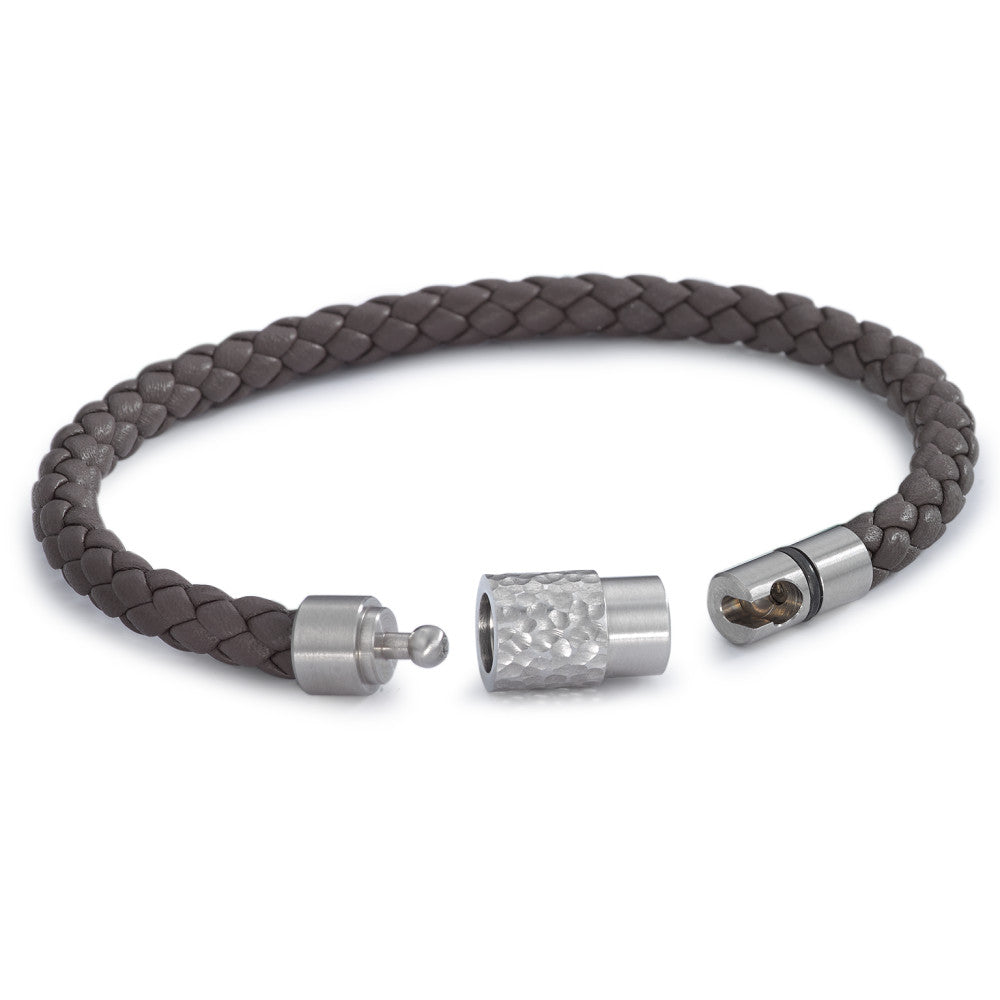 Bracelet Acier inoxydable, Cuir 20 cm Ø6.5 mm