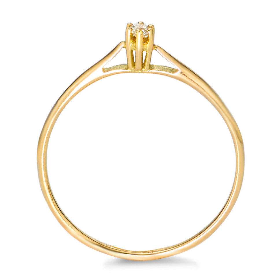 Anello solitario Oro giallo 750/18 carati Diamante 0.05 ct, w-si