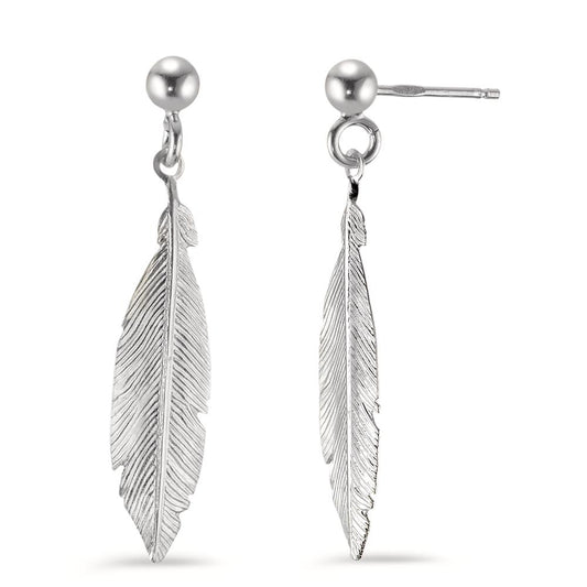 Pendientes Plata Rodio plateado Pluma