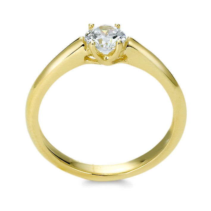 Solitaire ring 9k Yellow Gold Zirconia