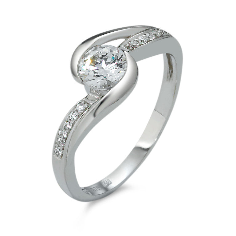 Fingerring 375/9 K Weissgold Zirkonia