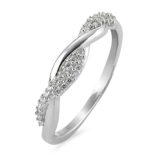 Fingerring Silber Zirkonia rhodiniert