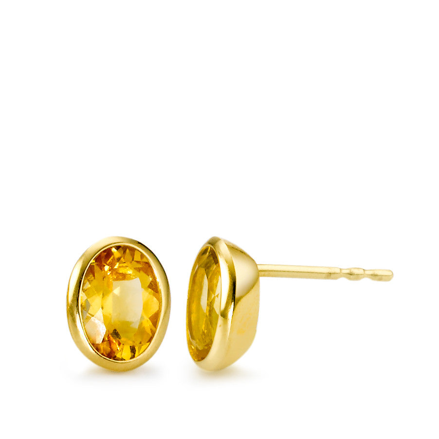 Pendientes 750/oro amarillo de 18 quilates Citrino 2 piedras