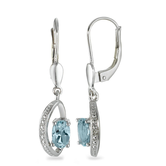 Drop Earrings 18k White Gold Diamond 0.01 ct, w-si