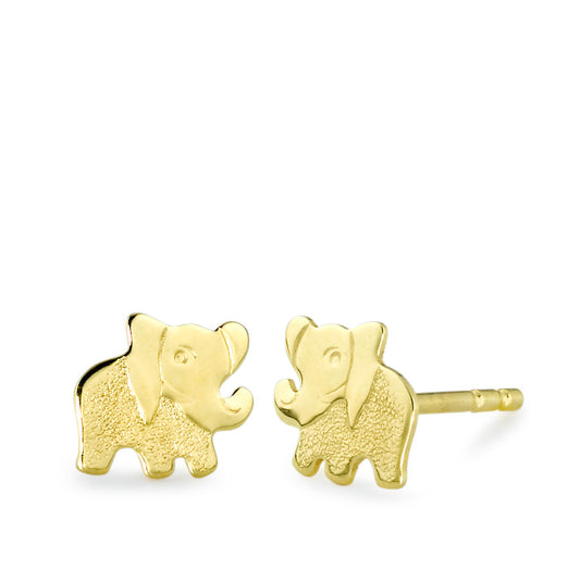Orecchini a bottone Oro giallo 375/9K Elefante