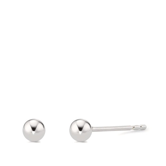 Stud earrings Silver Rhodium plated Ø4 mm