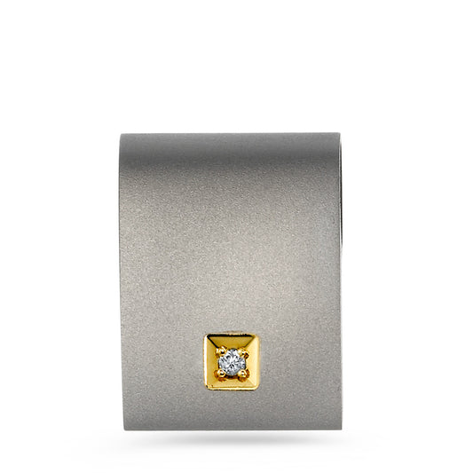 Pendentif Titane, Or jaune 18K Diamant 0.02 ct, w-si