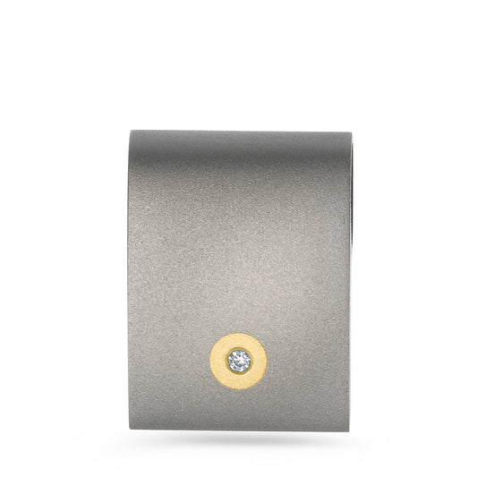 Ciondolo Titanio, Oro giallo 750/18 carati Diamante 0.02 ct, w-si
