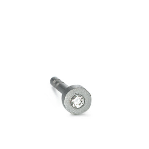 Orecchini a bottone 1 pz Titanio Diamante 0.01 ct, w-si Ø3 mm