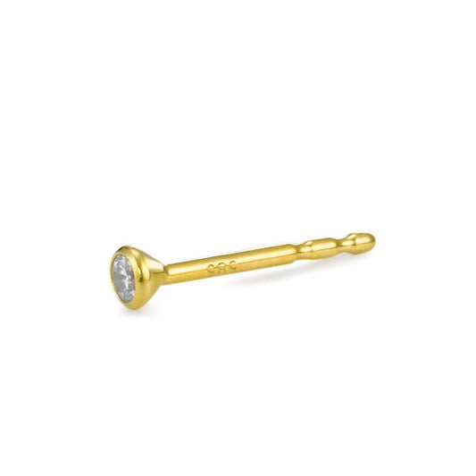 Clous d'oreille à l'unité Or jaune 18K Diamant 0.05 ct