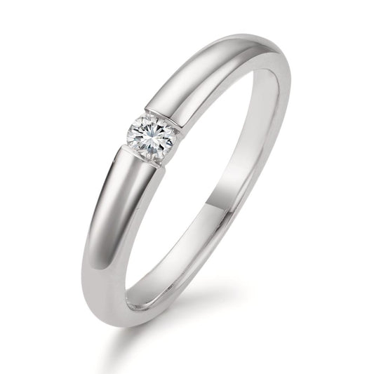 Solitaire ring 18k White Gold Diamond 0.10 ct, w-si