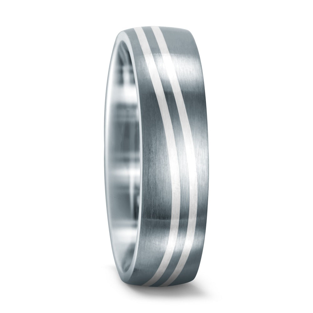 Partnerring Edelstahl, Silber