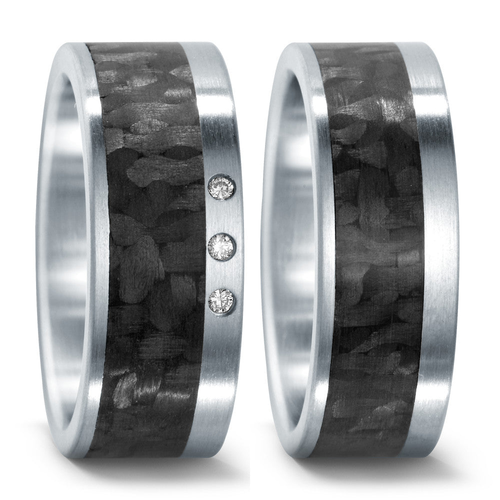 Partnerring Edelstahl, Carbon