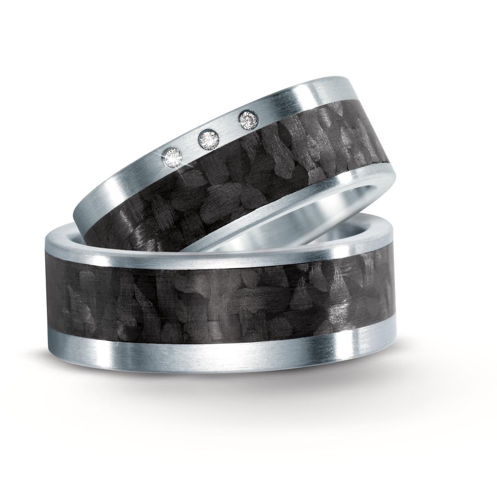 Partnerring Edelstahl, Carbon