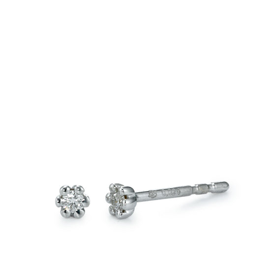 Pendientes 750/oro blanco de 18 quilates Diamante 0.05 ct, 2 piedras, w-si