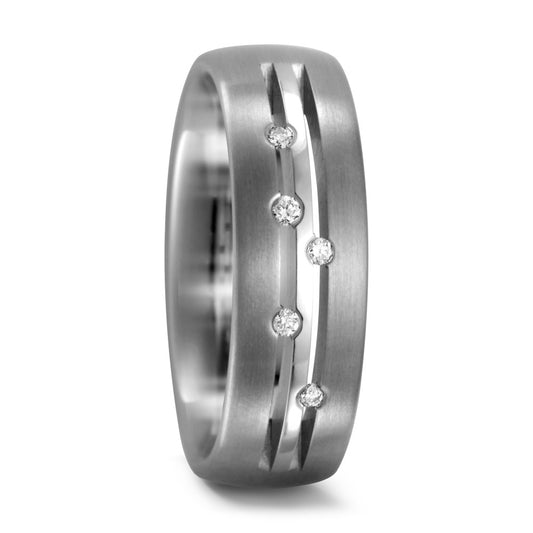 Partnerring Titan Diamant 0.05 ct, 5 Steine, w-si