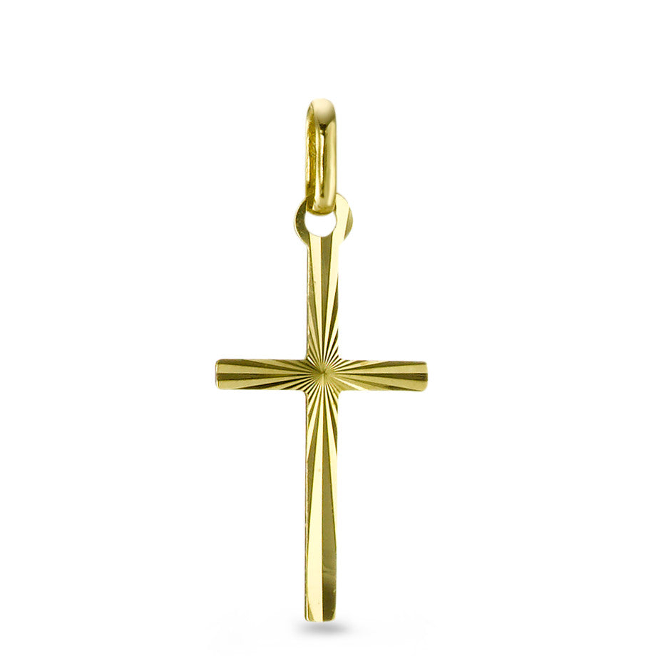 Anhänger 750/18 K Gelbgold Kreuz