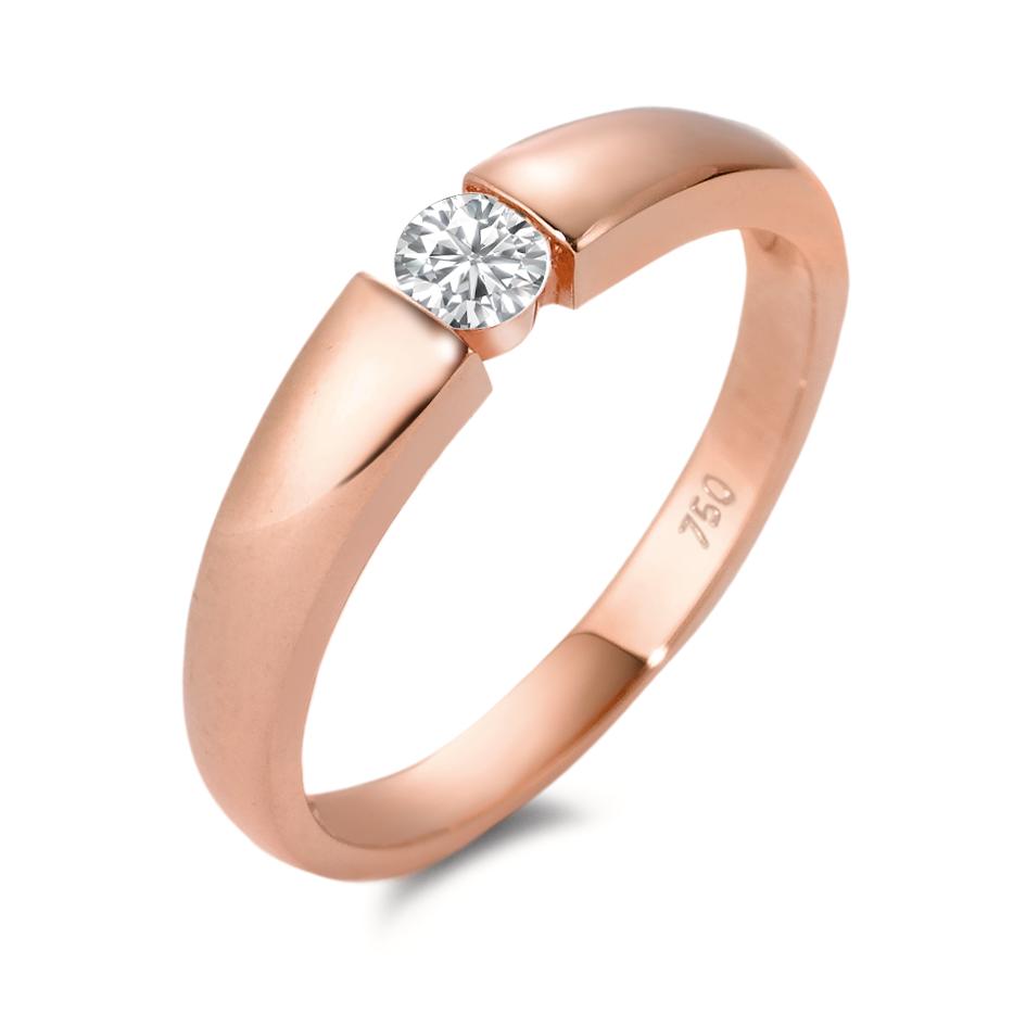Bague solitaire Or rouge 18K Moissanite