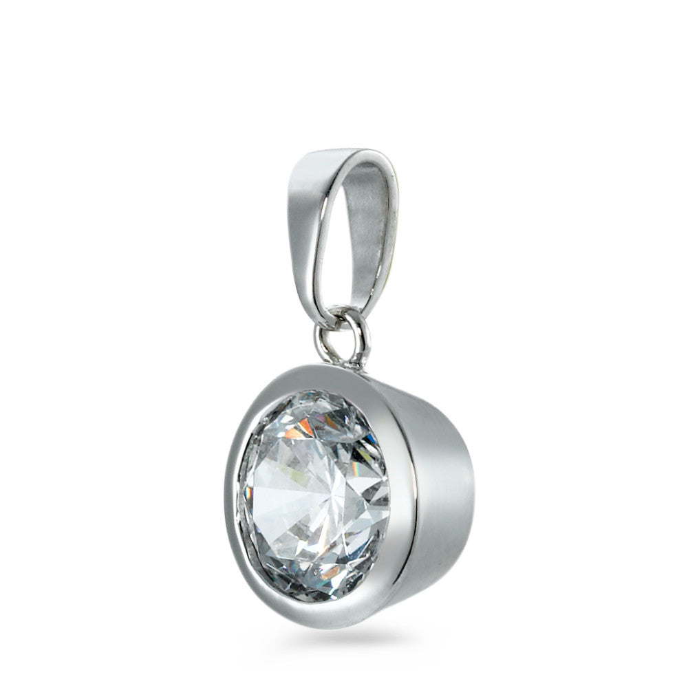 Pendentif Or blanc 18K Zircone