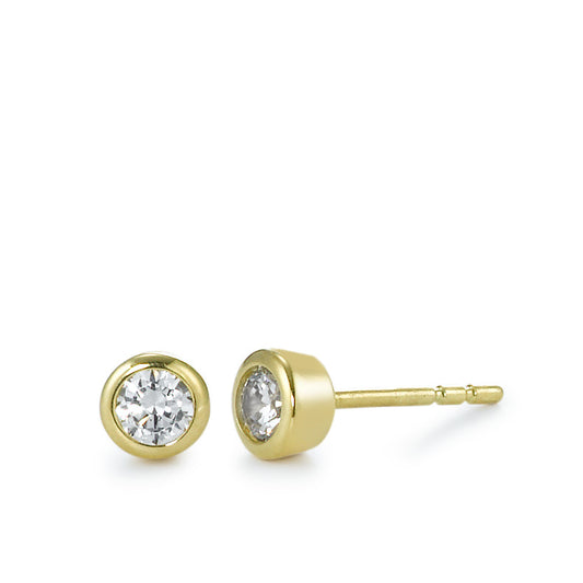 Pendientes 750/oro amarillo de 18 quilates Circonita 2 piedras Ø4.5 mm