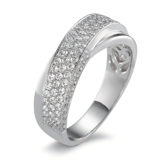 Ring Silver Zirconia White Rhodium plated