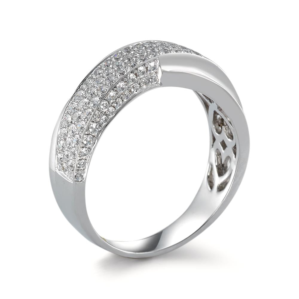 Ring Silver Zirconia White Rhodium plated