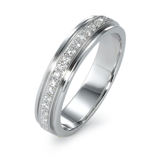 Ring Silver Zirconia White, 22 Stones Rhodium plated