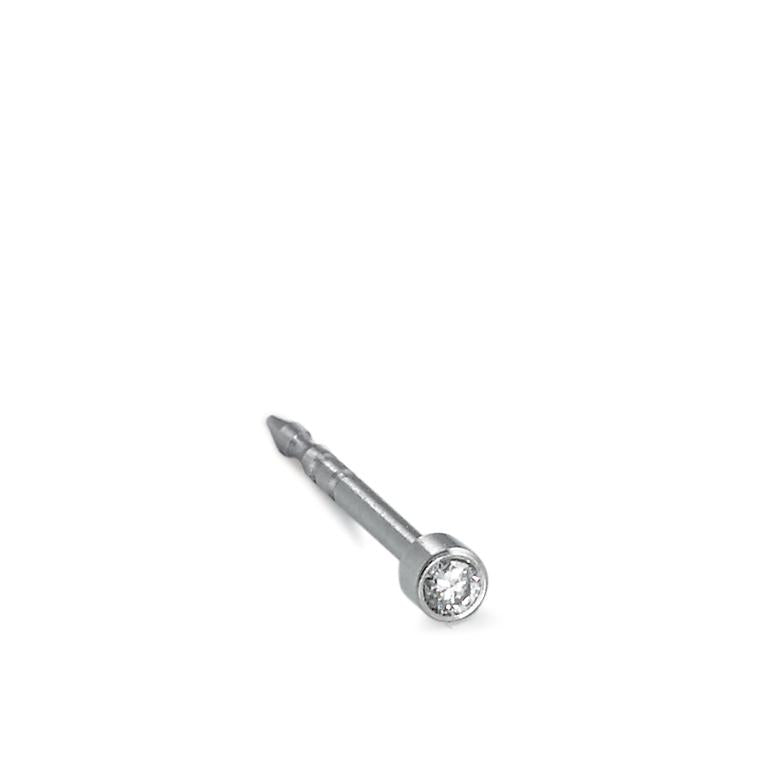 Ohrstecker 1 Stk Edelstahl Diamant 0.02 ct, w-si Ø2 mm