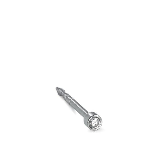 Clous d'oreille à l'unité Acier inoxydable Diamant 0.02 ct, w-si Ø2 mm
