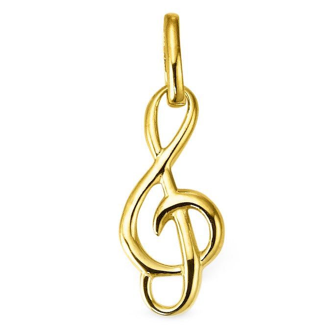 Pendentif Or jaune 9K Clef musicale