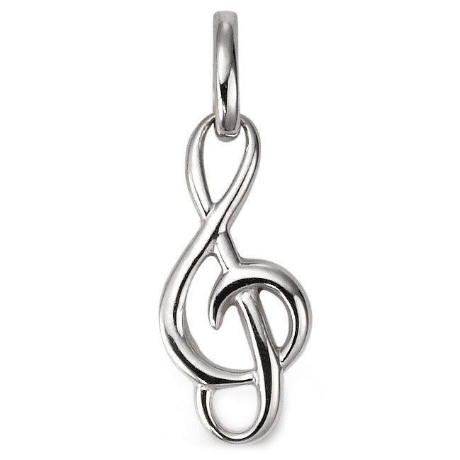 Pendant 9k White Gold Treble Clef