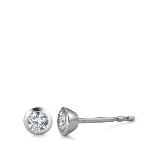 Ohrstecker 750/18 K Weissgold Diamant weiss, 0.25 ct, 2 Steine, Brillantschliff, w-si Ø4.5 mm