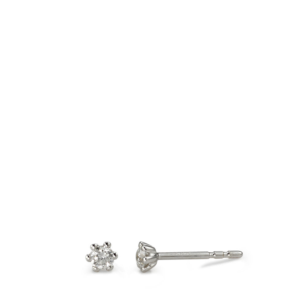 Ohrstecker 750/18 K Weissgold Diamant weiss, 0.15 ct, 2 Steine, Brillantschliff, w-si Ø3.5 mm