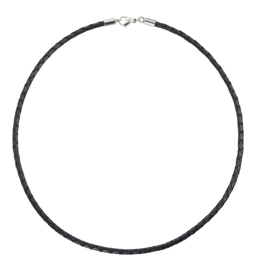 Necklace Leather, Stainless steel 42 cm Ø3 mm