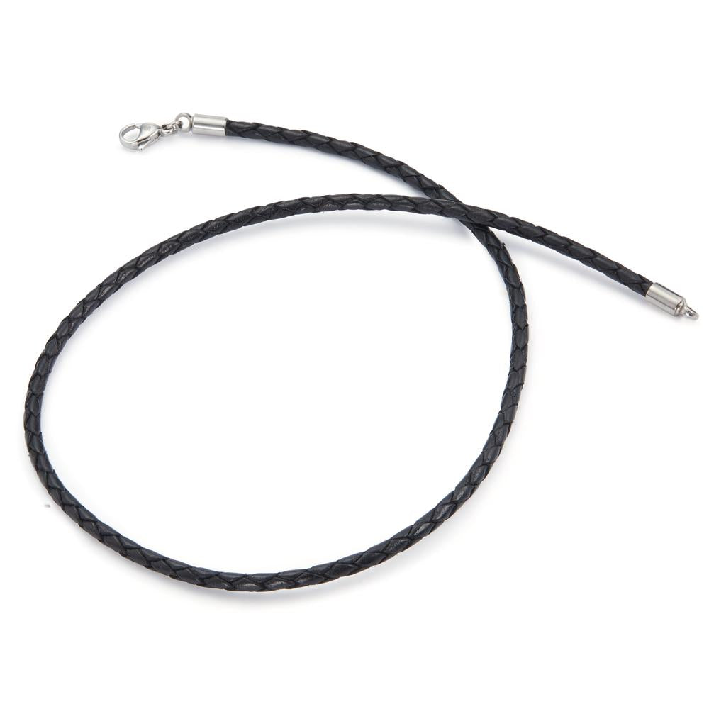 Collier Cuir, Acier inoxydable 42 cm Ø3 mm