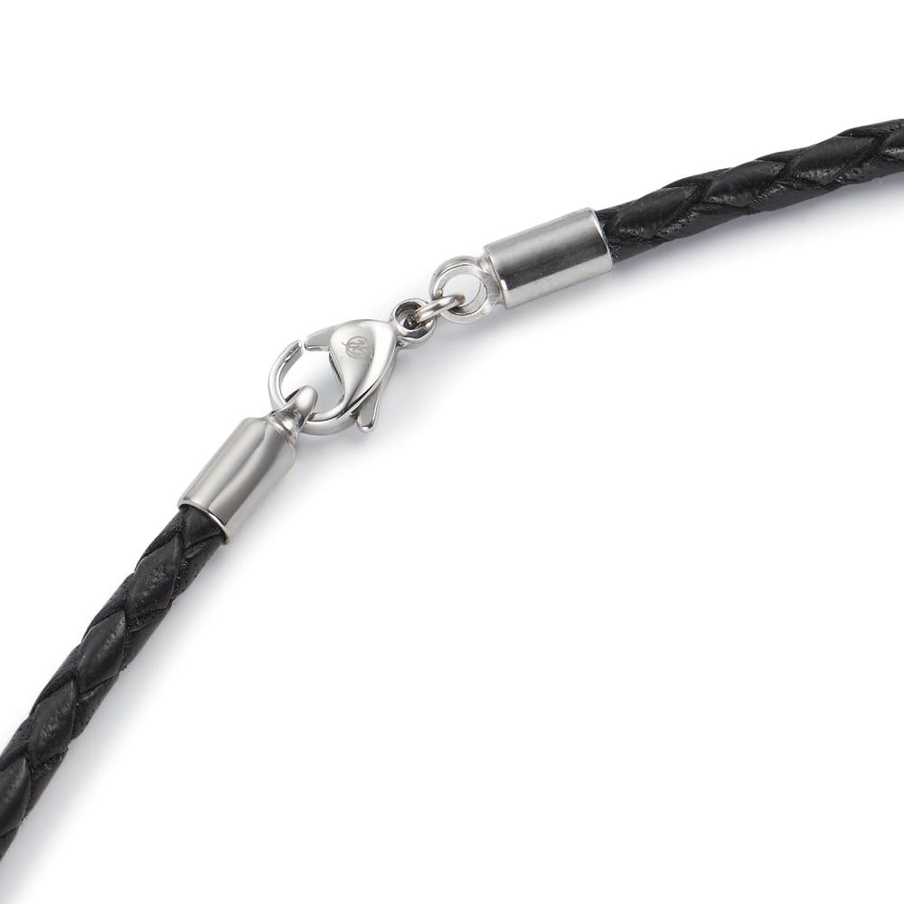 Collier Cuir, Acier inoxydable 42 cm Ø3 mm