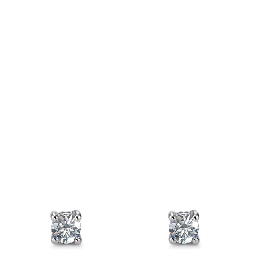 Pendientes 750/oro blanco de 18 quilates Diamante 0.06 ct, 2 piedras, w-si Ø2 mm