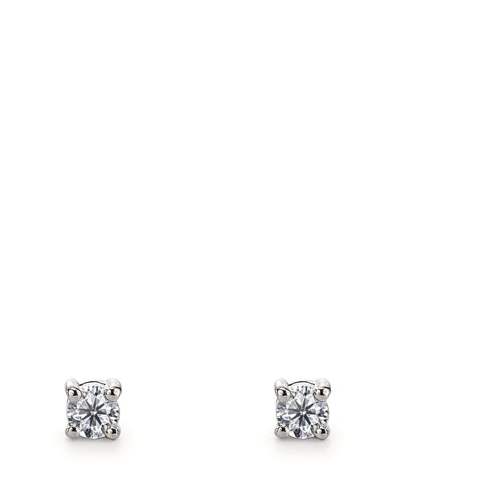 Pendientes 750/oro blanco de 18 quilates Diamante 0.10 ct, 2 piedras, w-si Ø2.5 mm