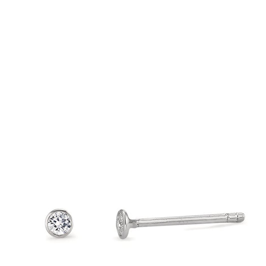 Ohrstecker 750/18 K Weissgold Diamant 0.06 ct, 2 Steine, w-si Ø2.5 mm