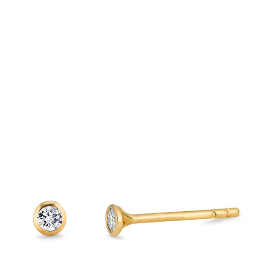 Ohrstecker 750/18 K Gelbgold Diamant 0.08 ct, 2 Steine, w-si Ø3 mm