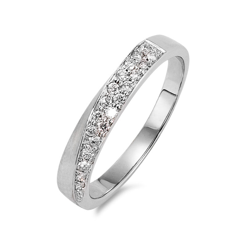 Fingerring 750/18 K Weissgold Diamant 0.22 ct, 20 Steine, w-si