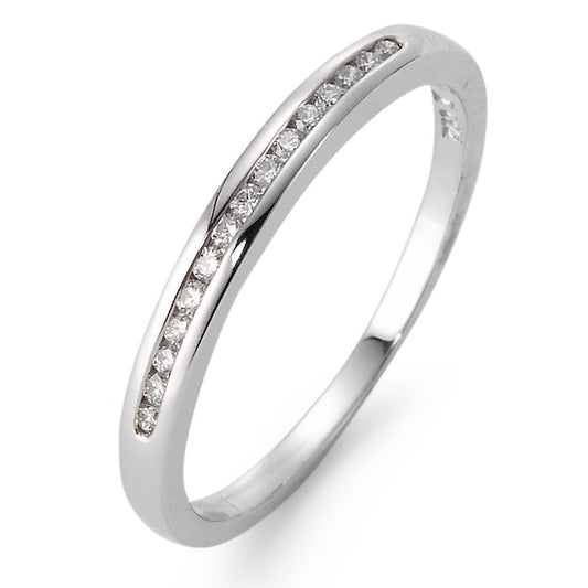 Memory Ring 750/18 K Weissgold Diamant 0.12 ct, 15 Steine, w-si