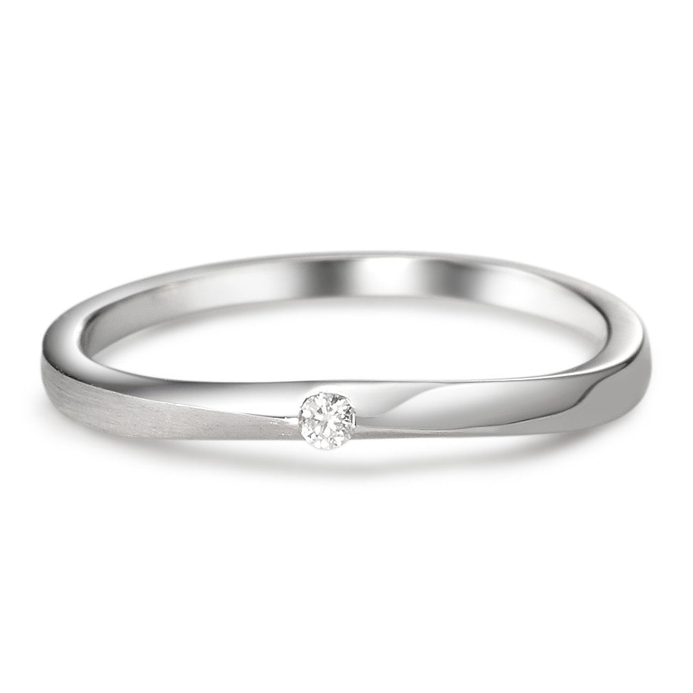 Solitär Ring 750/18 K Weissgold Diamant 0.03 ct, w-si