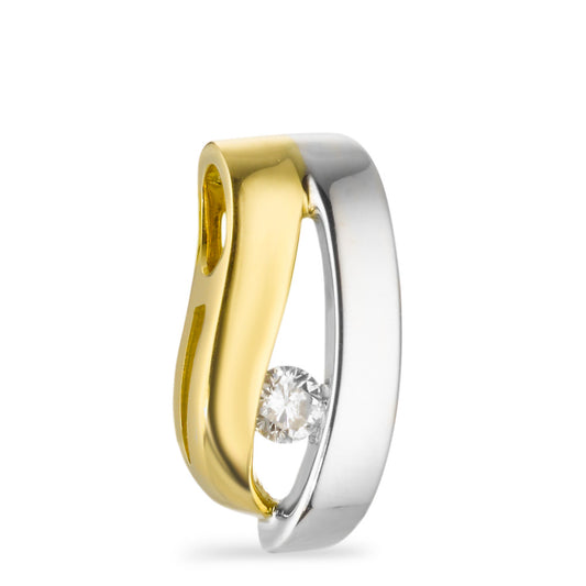 Anhänger 750/18 K Weissgold, 750/18 K Gelbgold Diamant 0.08 ct, w-si